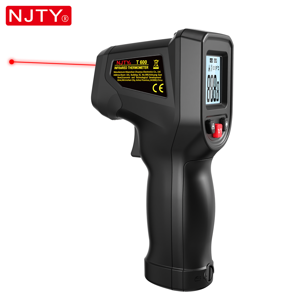 Industrial Laser Temperature - NJTY T600 Инфракрасный термометр Бесконтактный пистолет-58