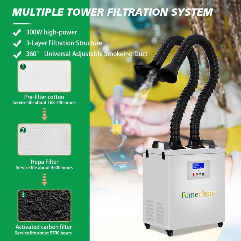 Одобренный CE портативный дымо – обзор и цена Industrial Laser Fume Extractor